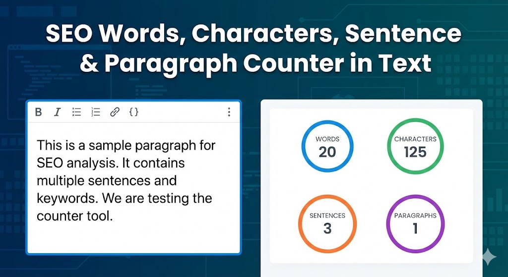 SEO Words, Characters, Sentence & Paragraph Counter in Text