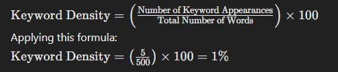 Keyword Density Formula